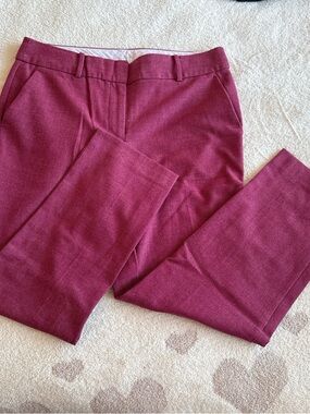 LOFT Pink Textured Curvy Slim Pants